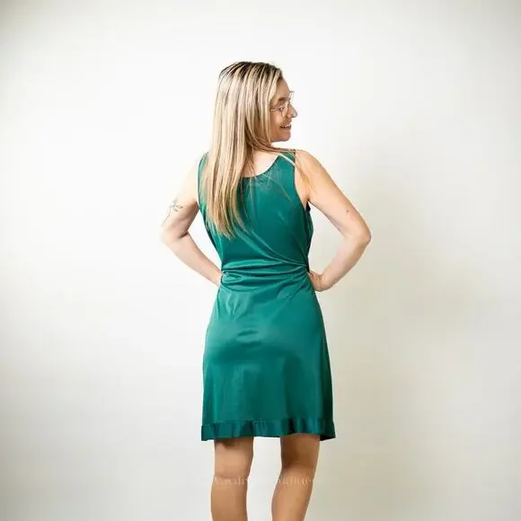 Vintage Emerald Green Lingerie Nightgown - Picture 2 of 7